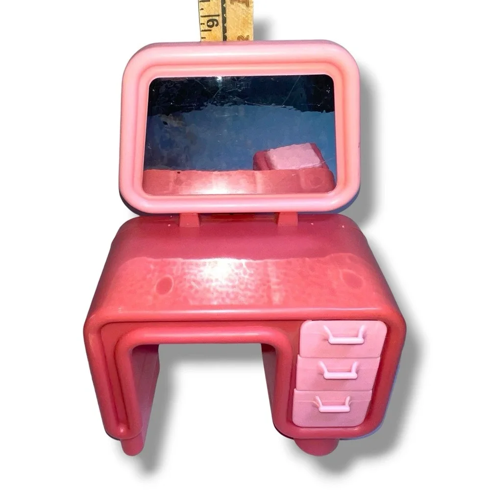 1979 Mattel‎ Barbie Pink Dream Collection Furniture Vanity, Stool & Computer VTG
